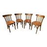 Lot de 4 chaises bistrot café Baumann bois courbé des années 1950
