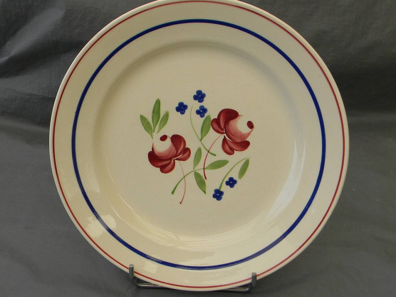 Set of 6 luneville earthenware dinner plates. bagatelle model.