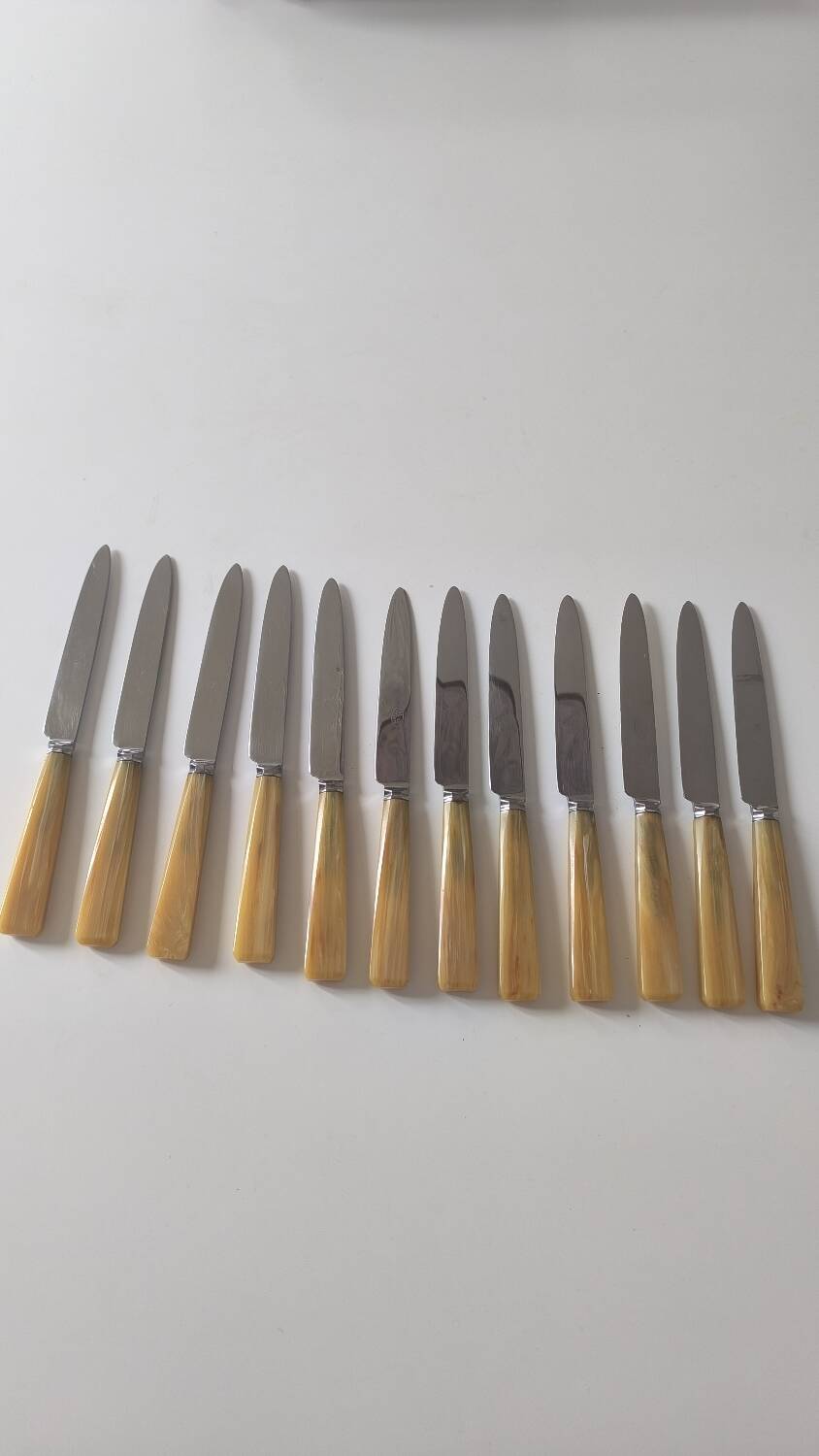 Set of 12 bakelite and stainless steel knives