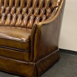 Vintage 3 seater leather chesterfield sofa