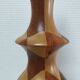 Lampe en bois tourné et incrustation de bois vintage