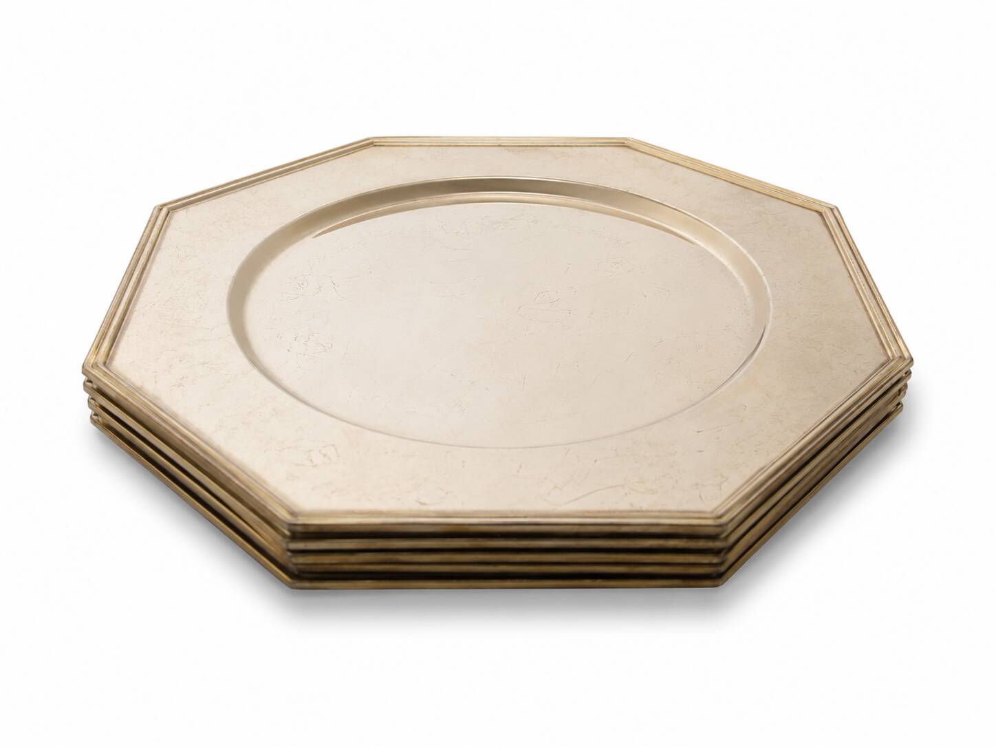 Set of 6 silver-plated placemats from the 1980s.