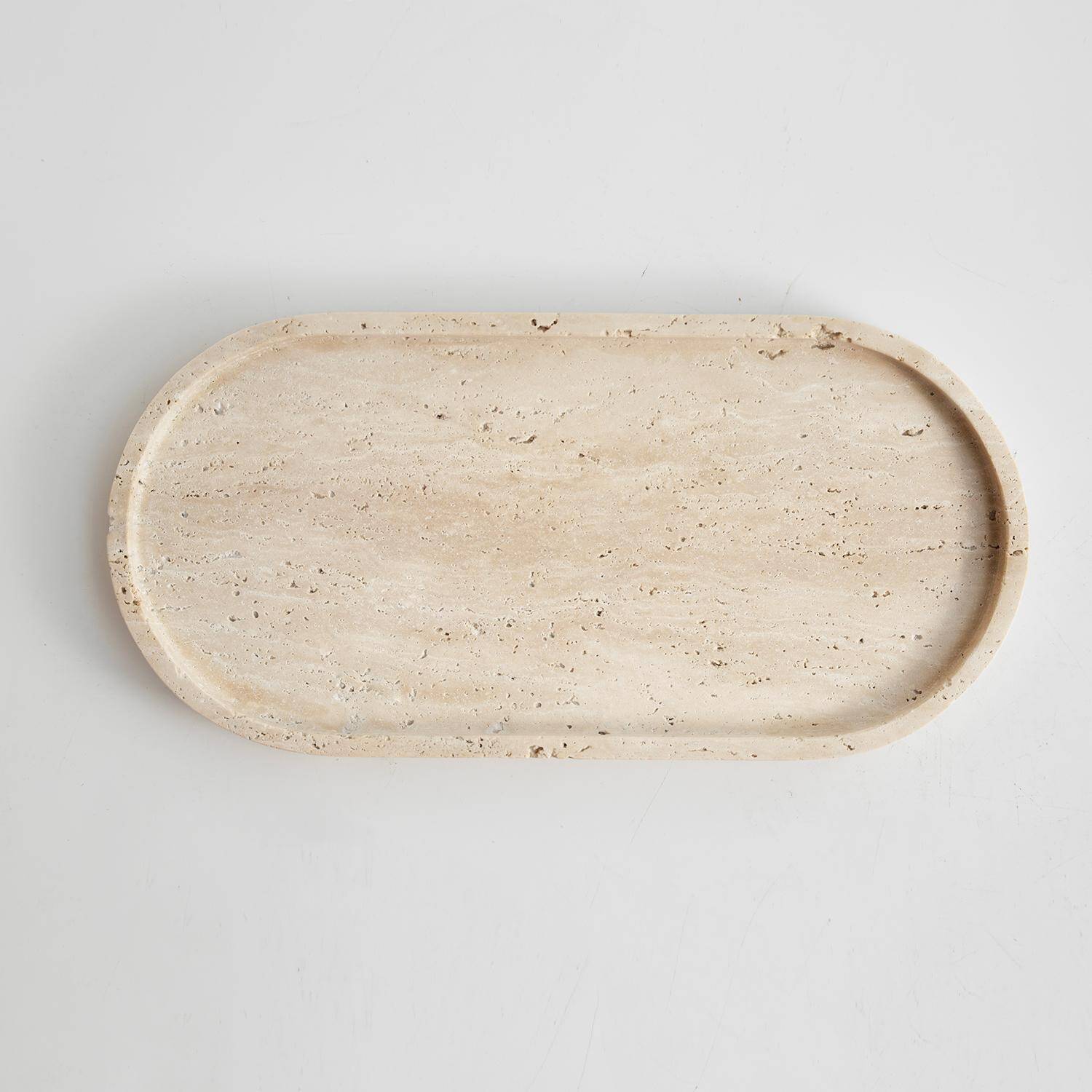 Plateau ovale travertin