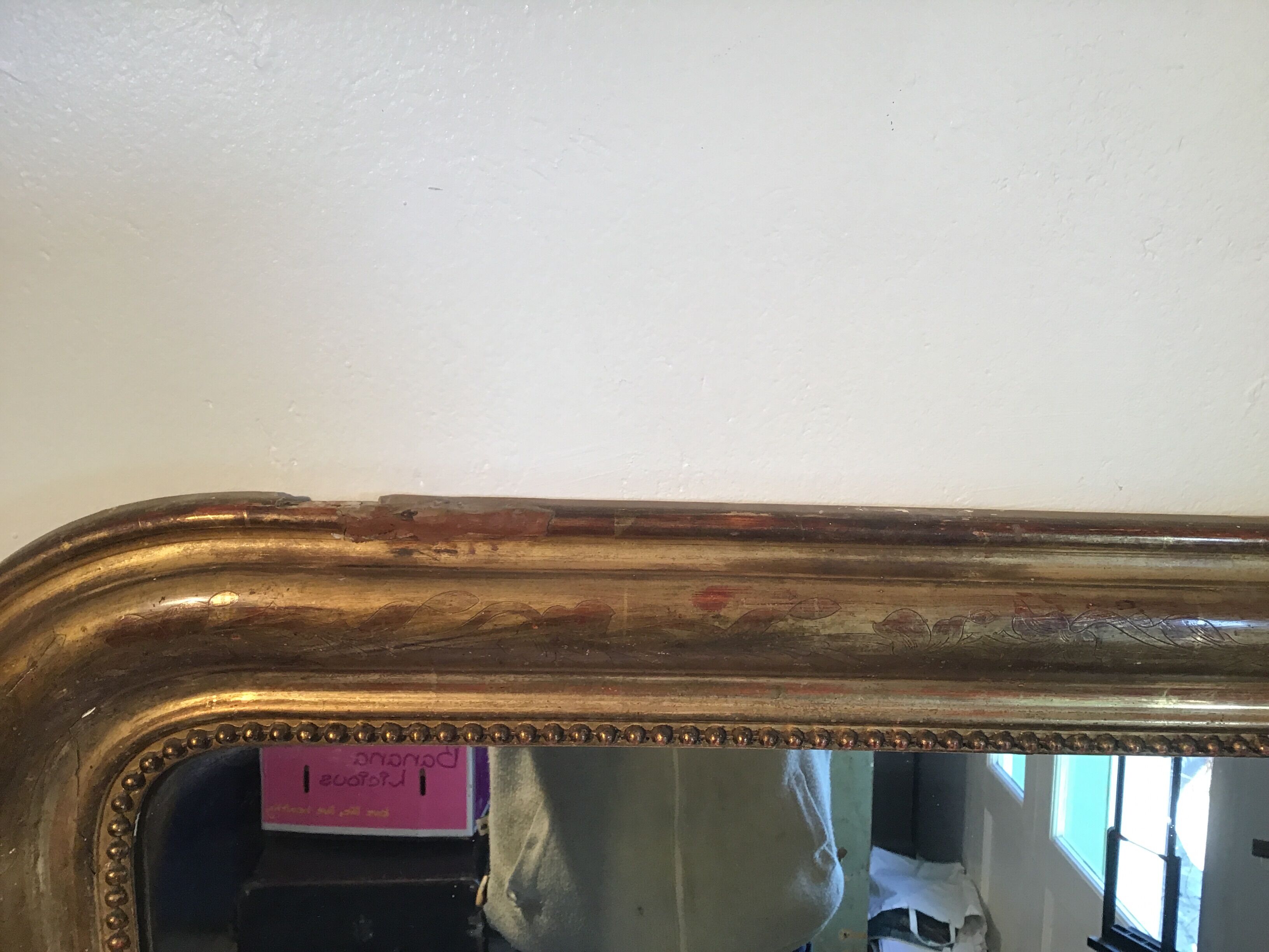 Golden mirror Louis Philippe 161x98cm