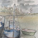 Watercolor of Honfleur