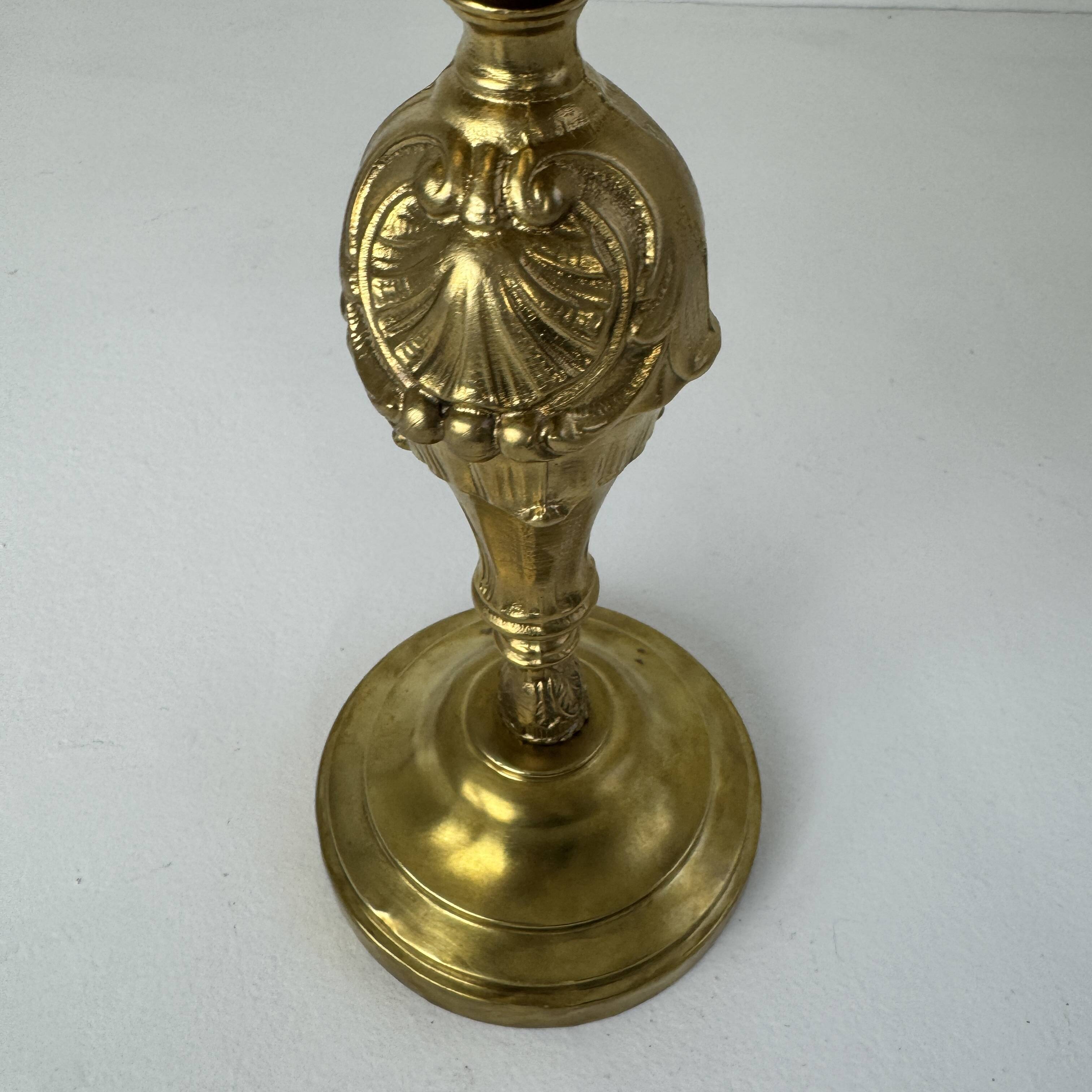 Vintage brass and opaline table lamp