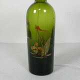 Wine bottle table lamp with fabric shade, 1970s