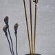 Three-light painter's table lamp in brass from the 1950s.