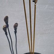 Lampadaire tablette de peintre à 3 feux laiton 1950