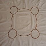 White tablecloth embroidered with lace & days