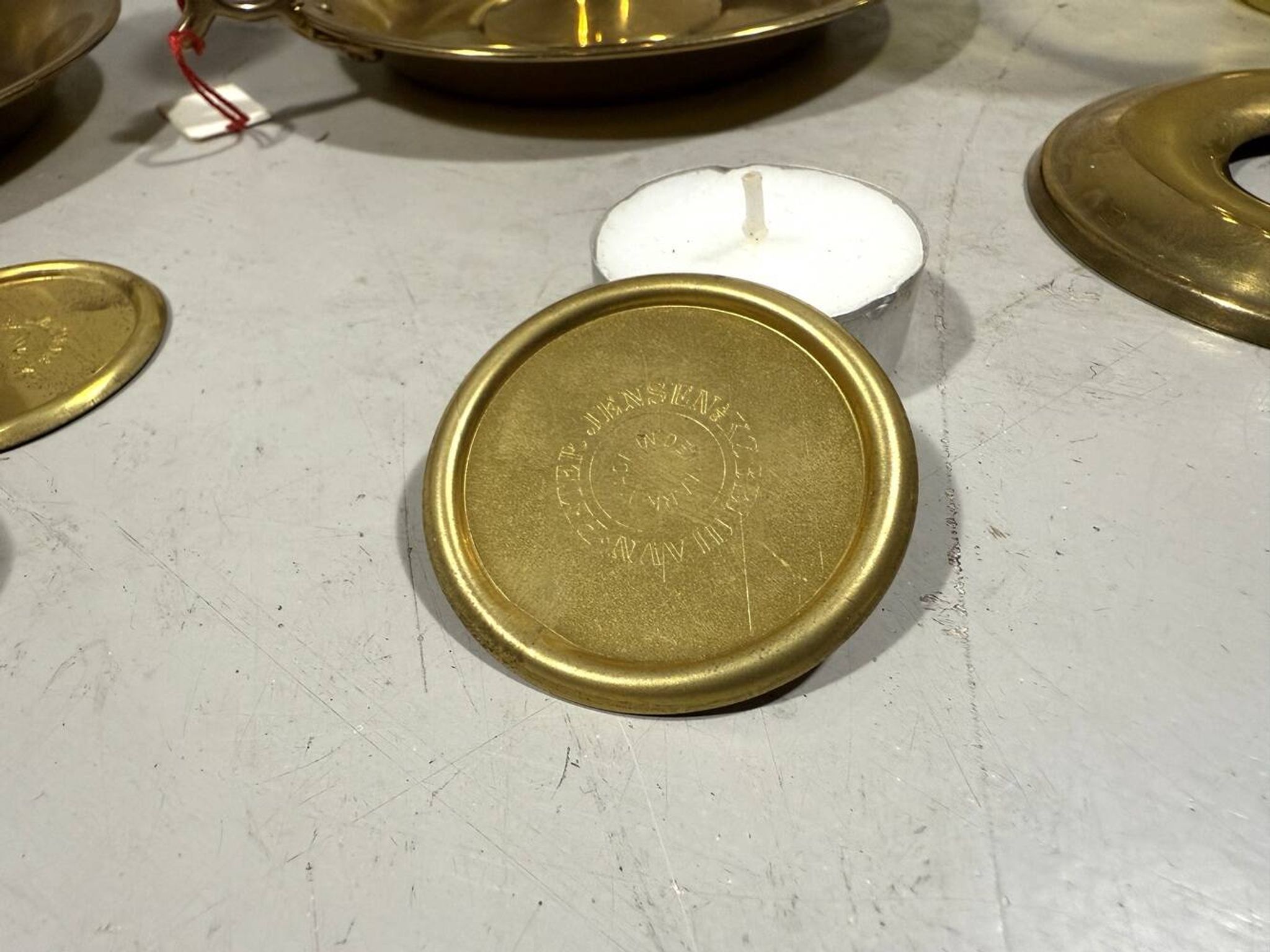 Bougeoirs en laiton Peter Jensen Copenhagen, Danemark, années 1960