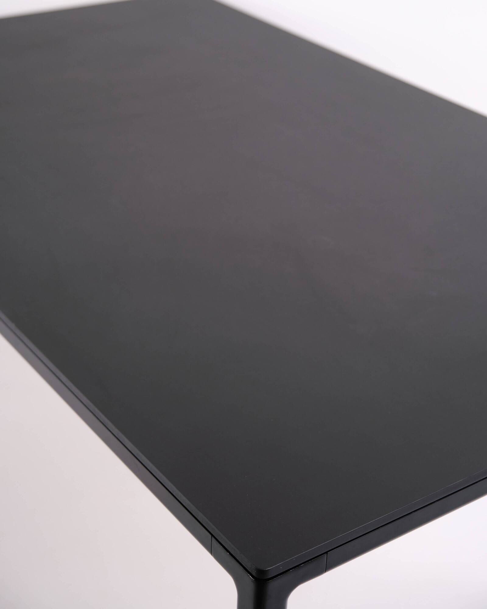 HAY T12 dining table – black linoleum – black aluminium frame