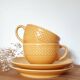 Duo of grain of rice cups and saucers