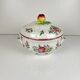Small soup tureen KG Lunéville, model "Réverbère", rose pattern.