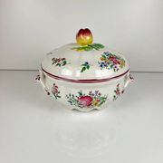 Small soup tureen KG Lunéville, model "Réverbère", rose pattern.