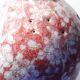 Glazed raku ceramic vase decorated with sakura, vintage 1980s-1990s.
