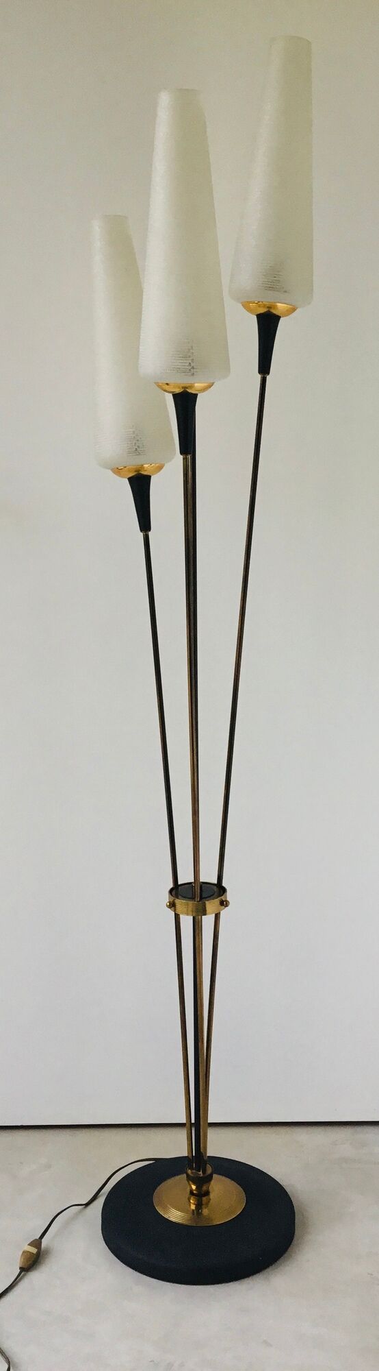 Reed floor lamp with 3 burners of the house Lunel - 1950