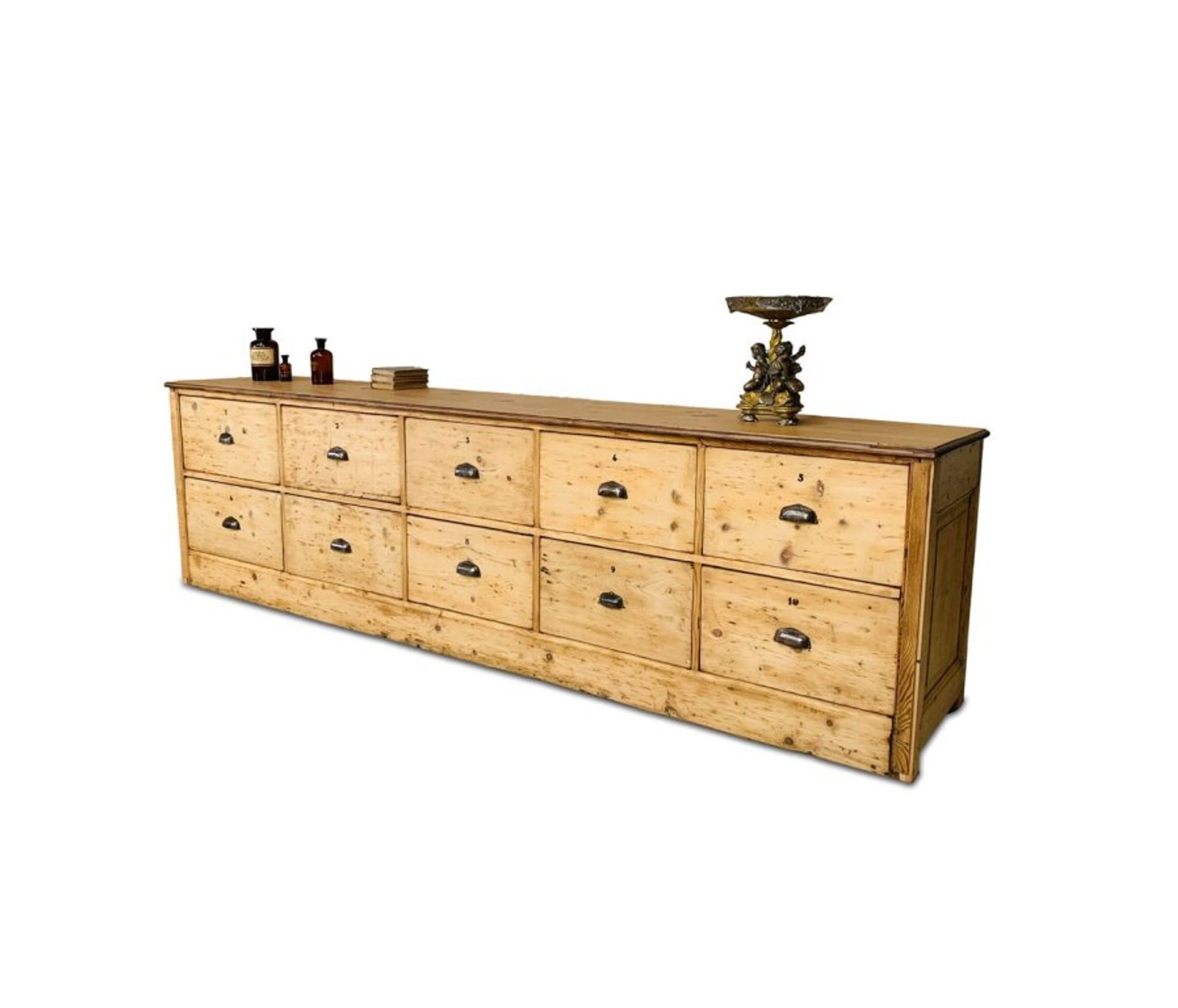 Large Antique Craft Furniture 300 cm Grocery Buffet Vintage 1920