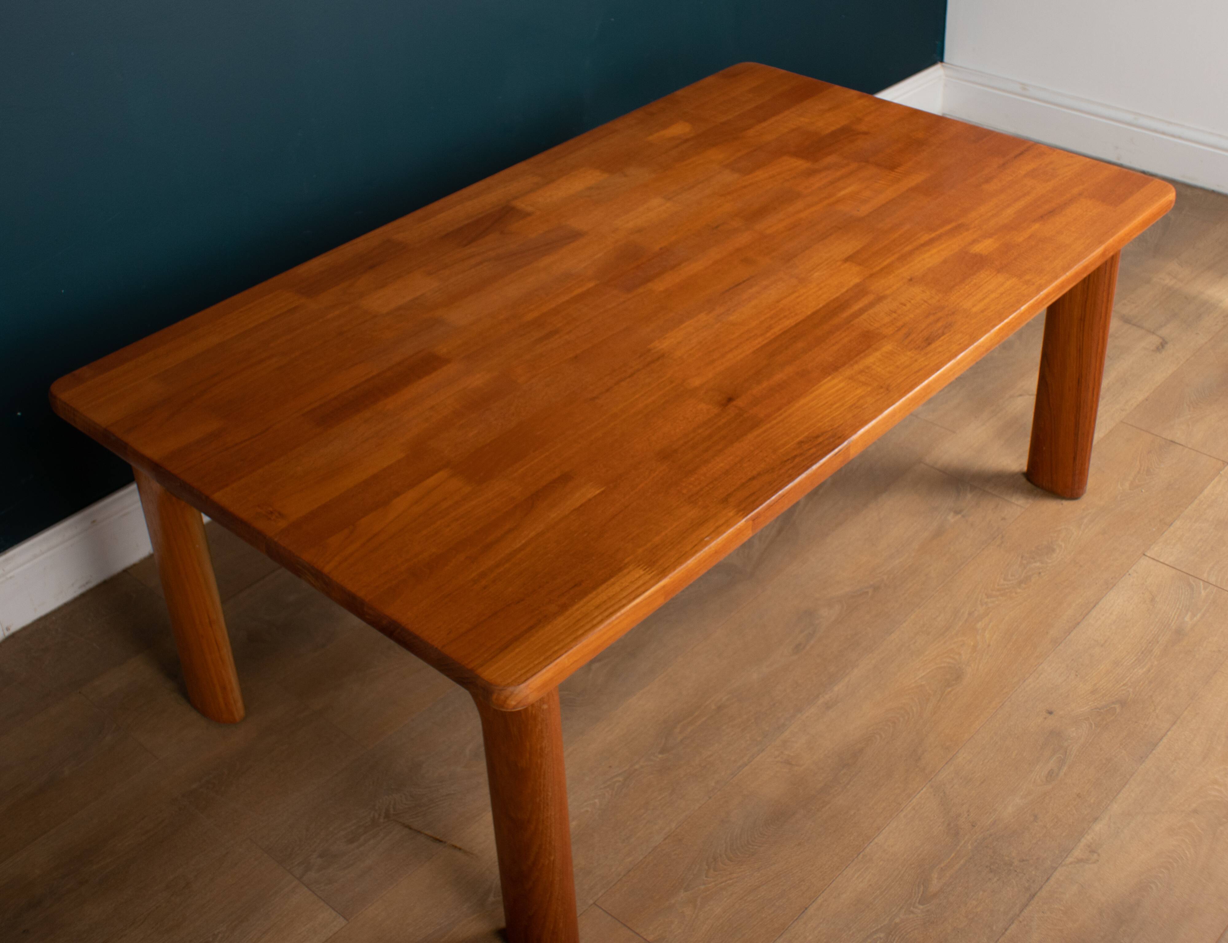 Restored Danish Solid Teak 1960s Retro Coffee Table