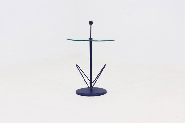 Table d'appoint de magazine post-moderne avec poignée en boule des années 1980