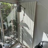 Vintage polished steel floor lamp