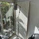 Vintage polished steel floor lamp