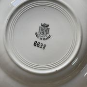 6 hollow earthenware plates, L'Amandinoise