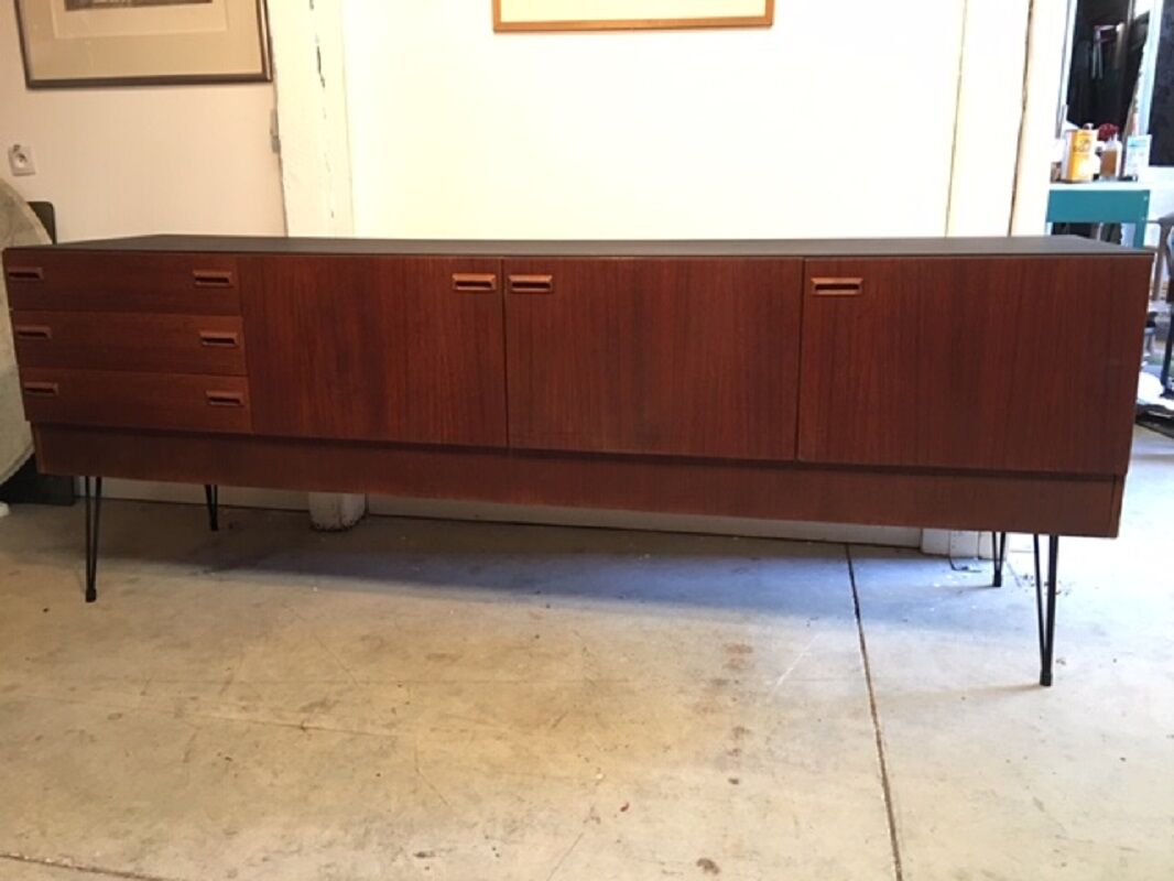 Enfilade vintage scandinave pieds eiffel 1960's