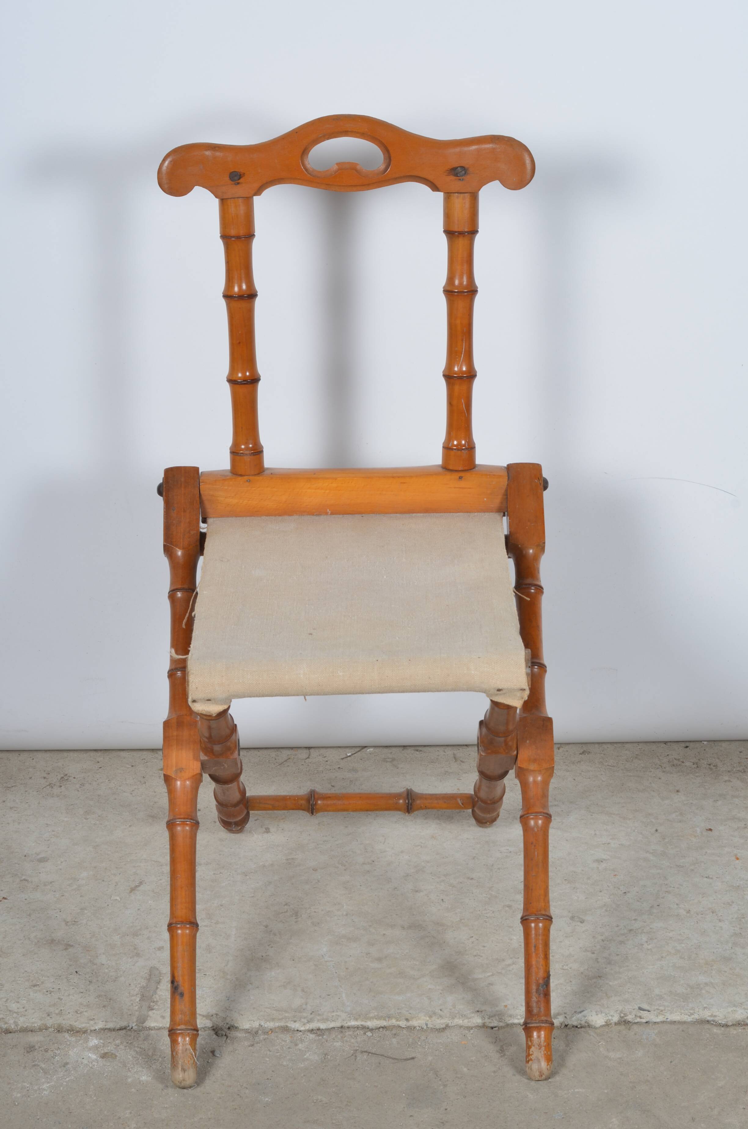 Folding wooden chair imitation bamboo