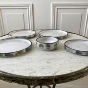 Set of trundle dishes in Niderviller sandstone model "Plum" 70s