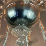 Venetian chandelier in transparent murano glass, 12 arms of light