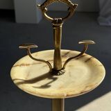 Marble and brass standing ashtray H74 D17