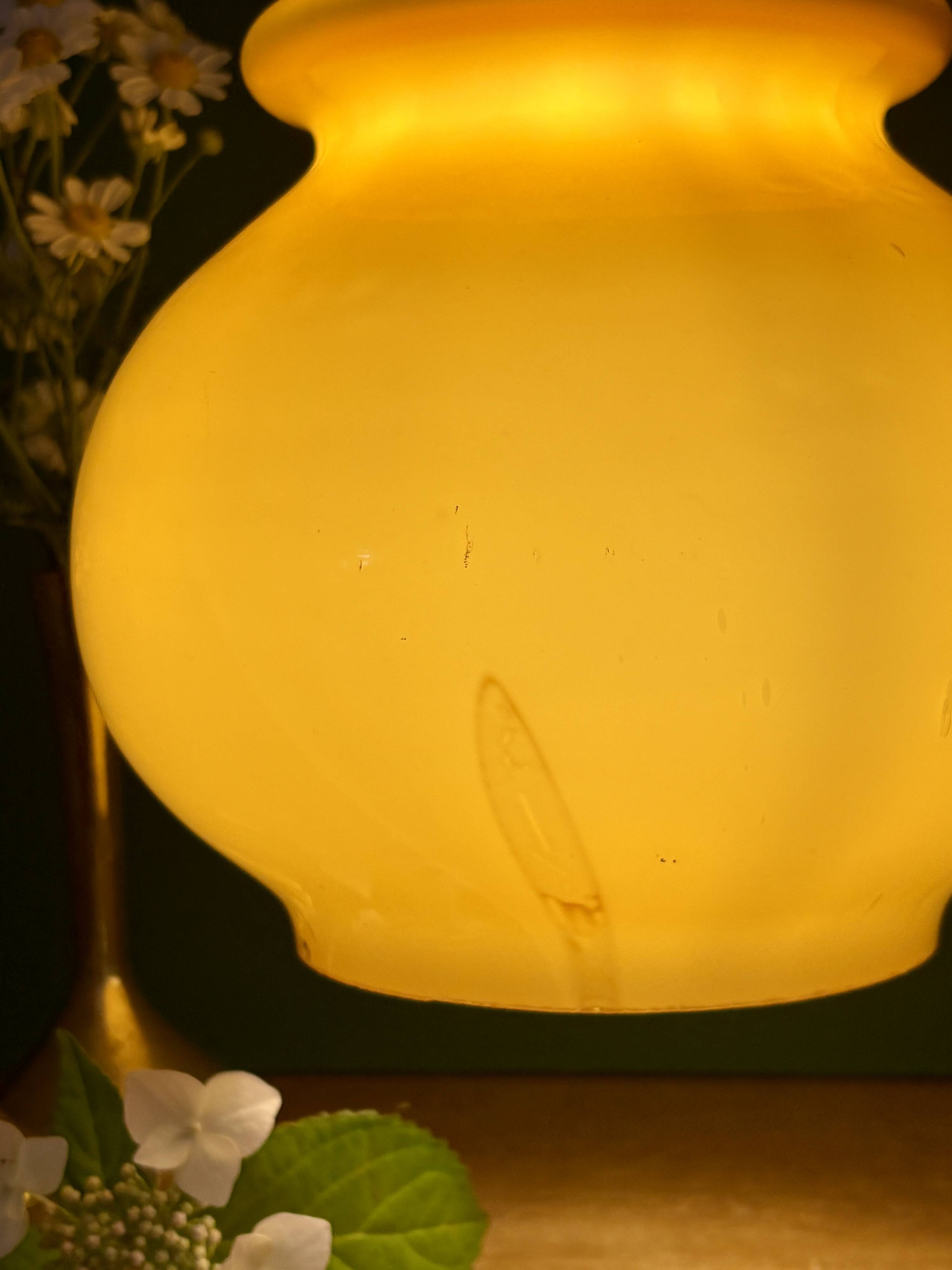 Vintage orange opaline suspension globe