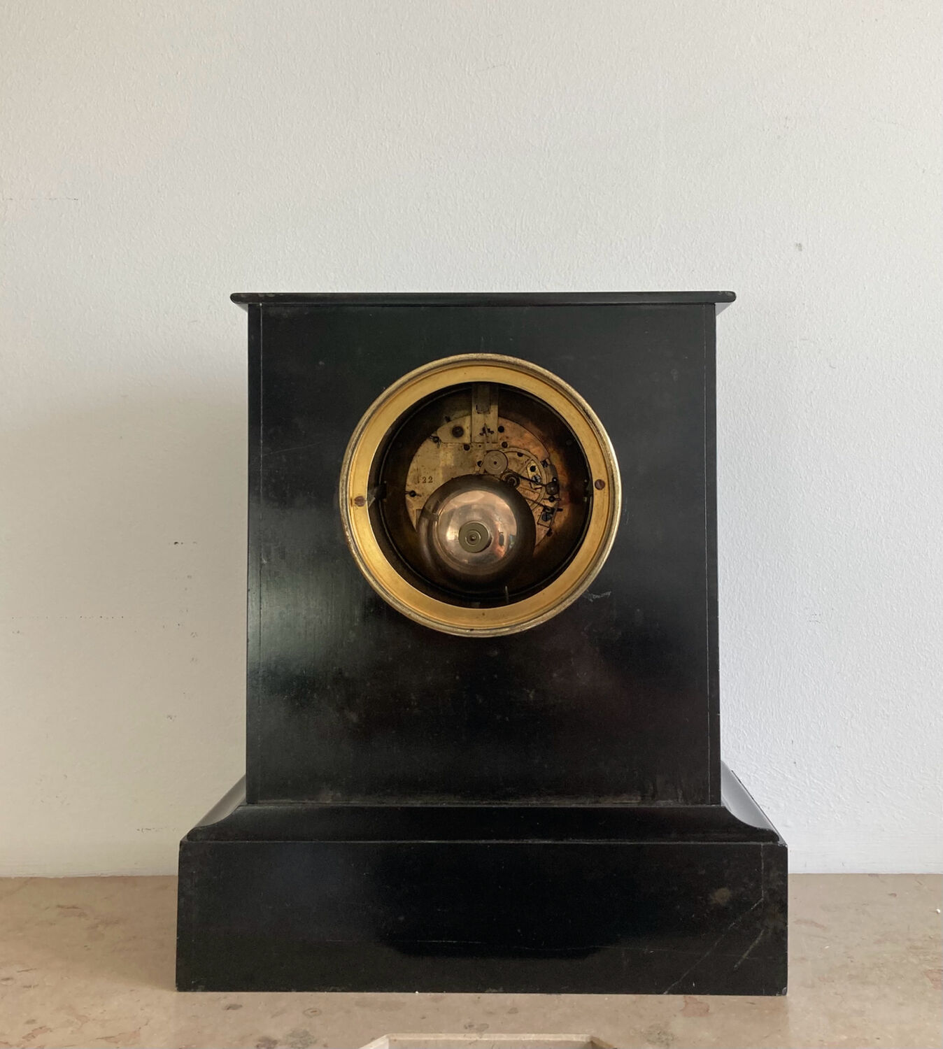 Napoleon III clock in marble and brass nineteenth century