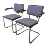 Ensemble de 2 chaises de bureau vintage style Cesca violettes / Stol Kamnik Yugo