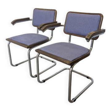 Set of 2 Vintage Office Purple Cesca Style Armchair / Stol Kamnik Yugo
