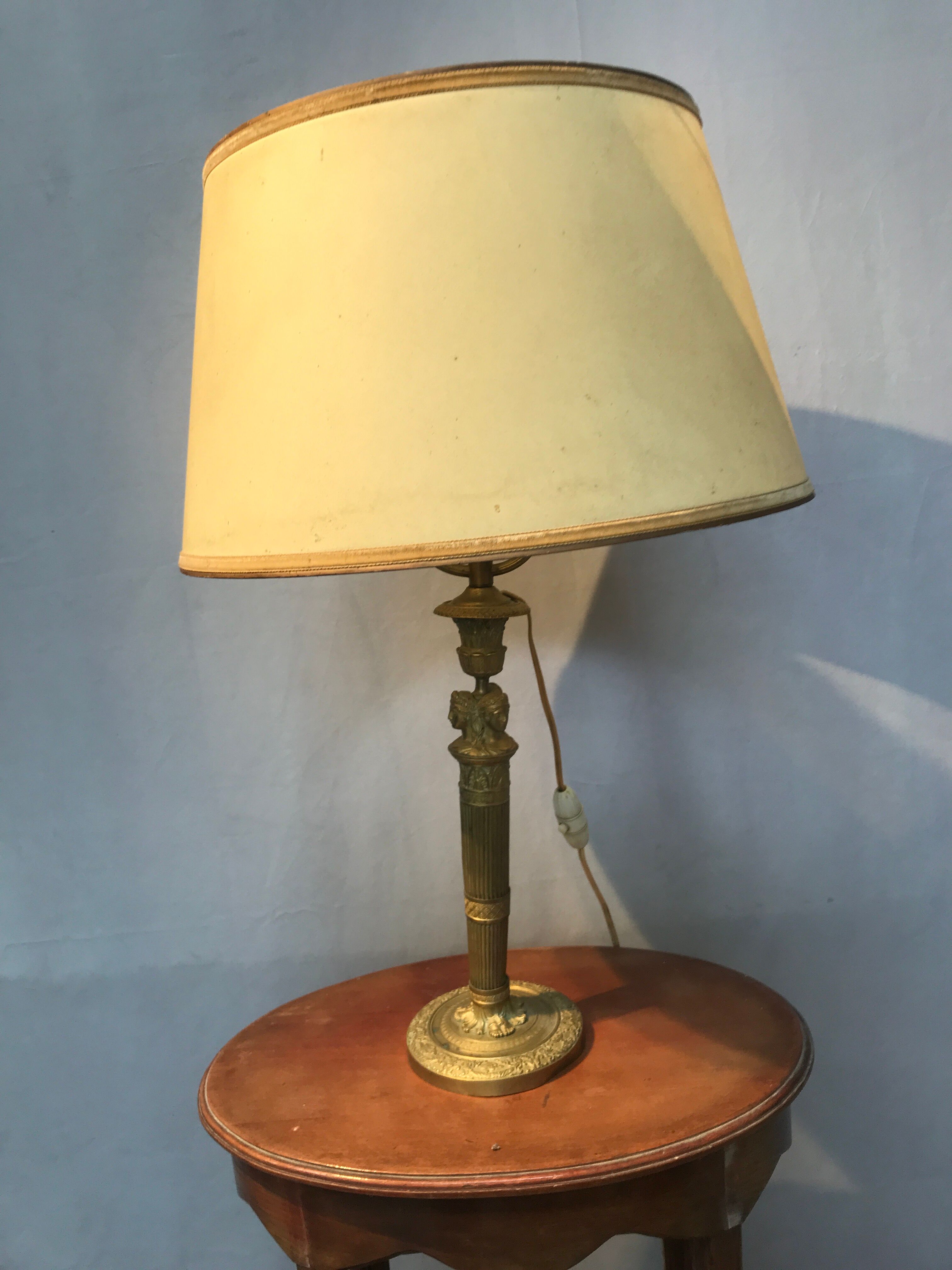 Golden brass table lamp