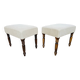 Paire de poufs/stools rembourrés anglais du 19ème siècle.