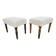 Paire de poufs/stools rembourrés anglais du 19ème siècle.