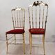 Pair of chiavarine chairs, brass