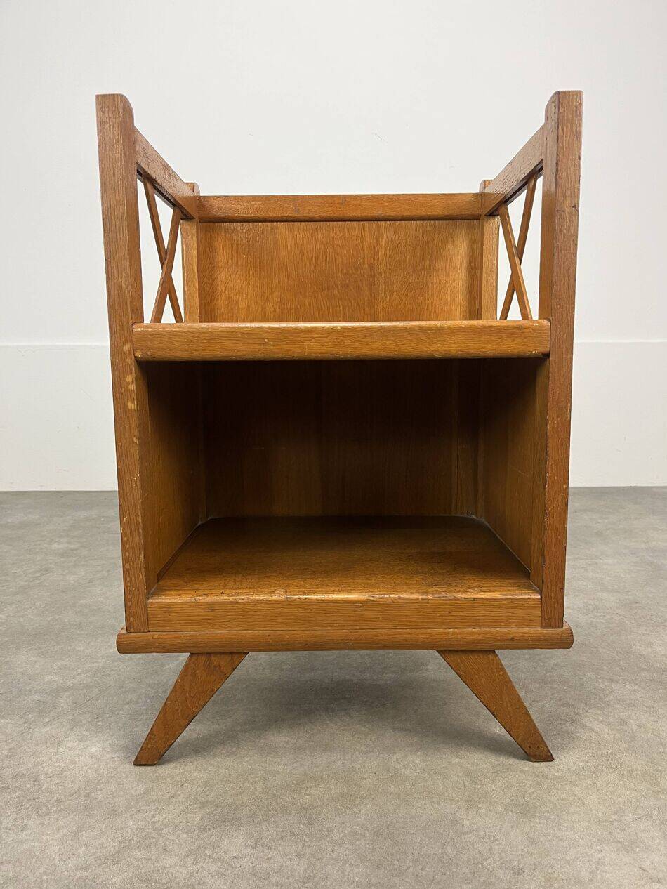 Table de chevet croisillons bois années 50