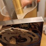 Applique en laiton et verre de Gaetano Scolari 1960