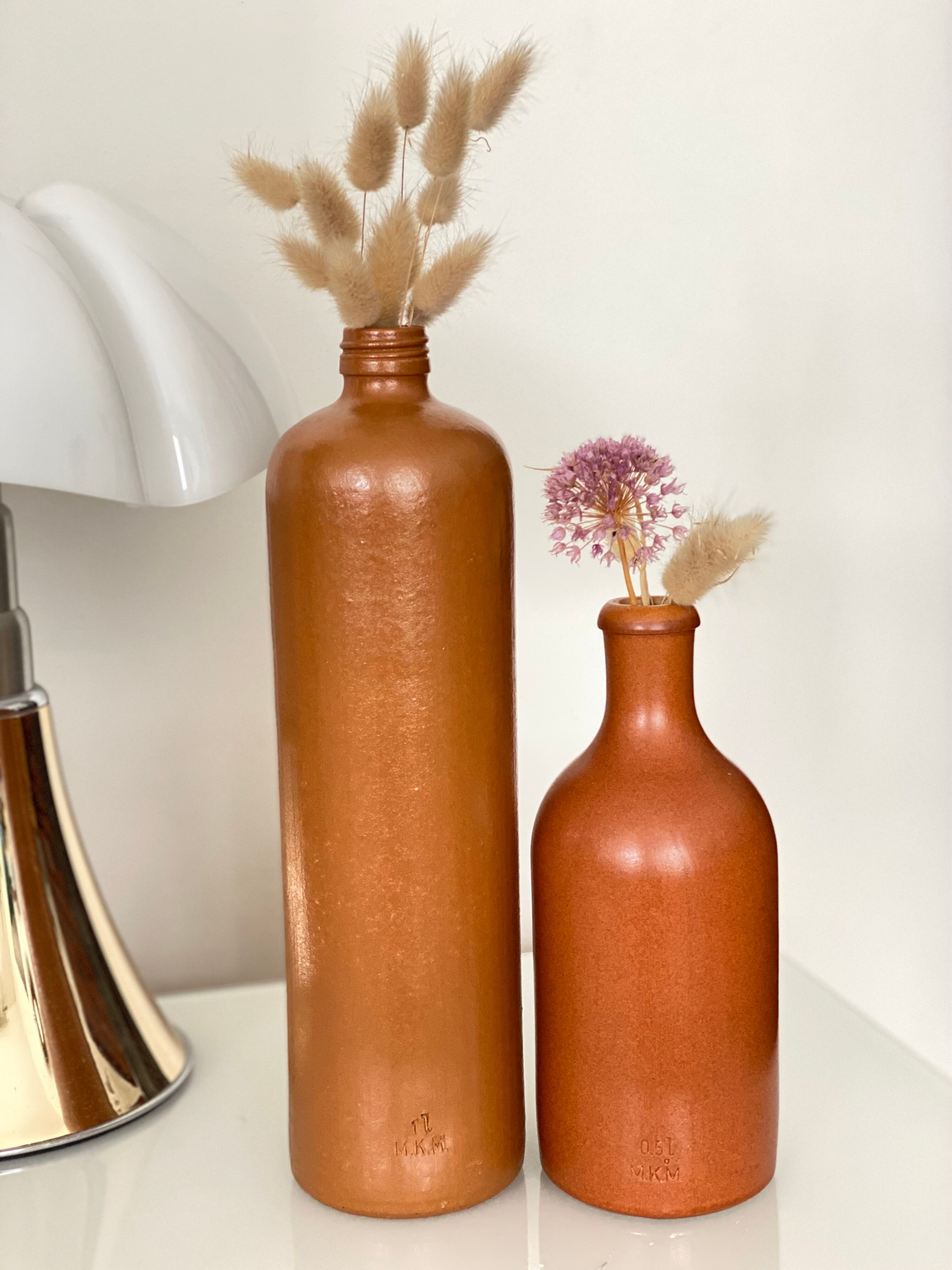 Lot de 2 bouteilles en grès