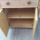 Shelf of the 70s in rattan and wicker wood