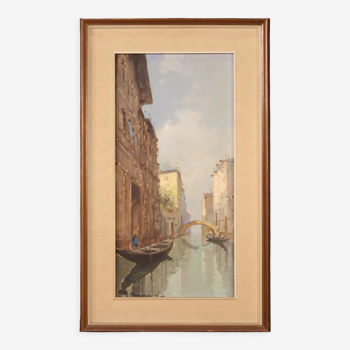 Signed Italian painting view of Venice