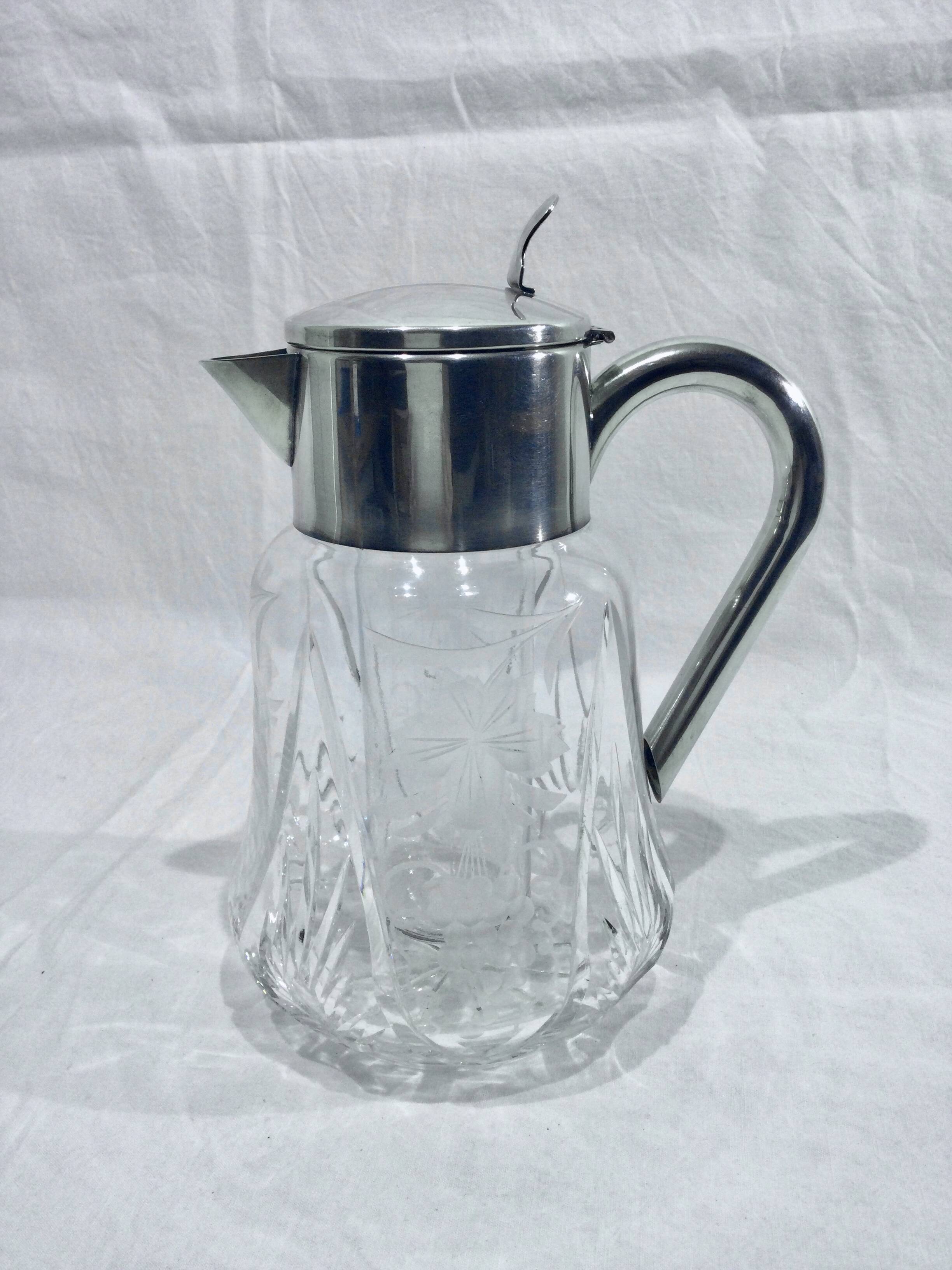 Crystal and silver-plated jug