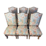 Suite of 6 Louis XIII style chairs, sheep bone