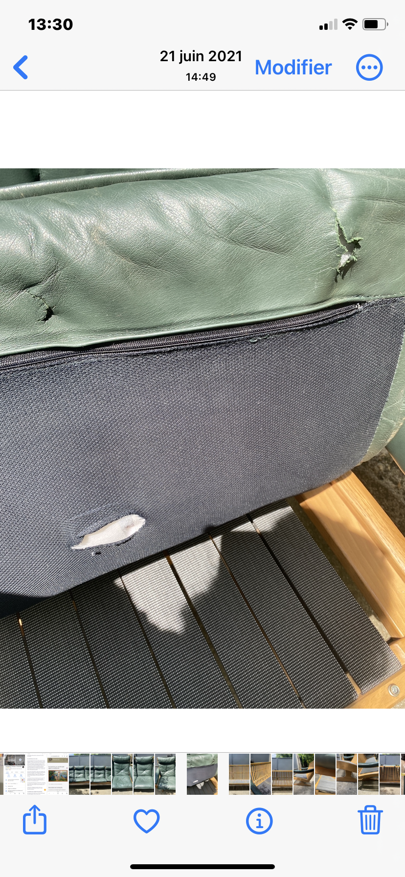 Scandinavian sofa 1970 teak and leather