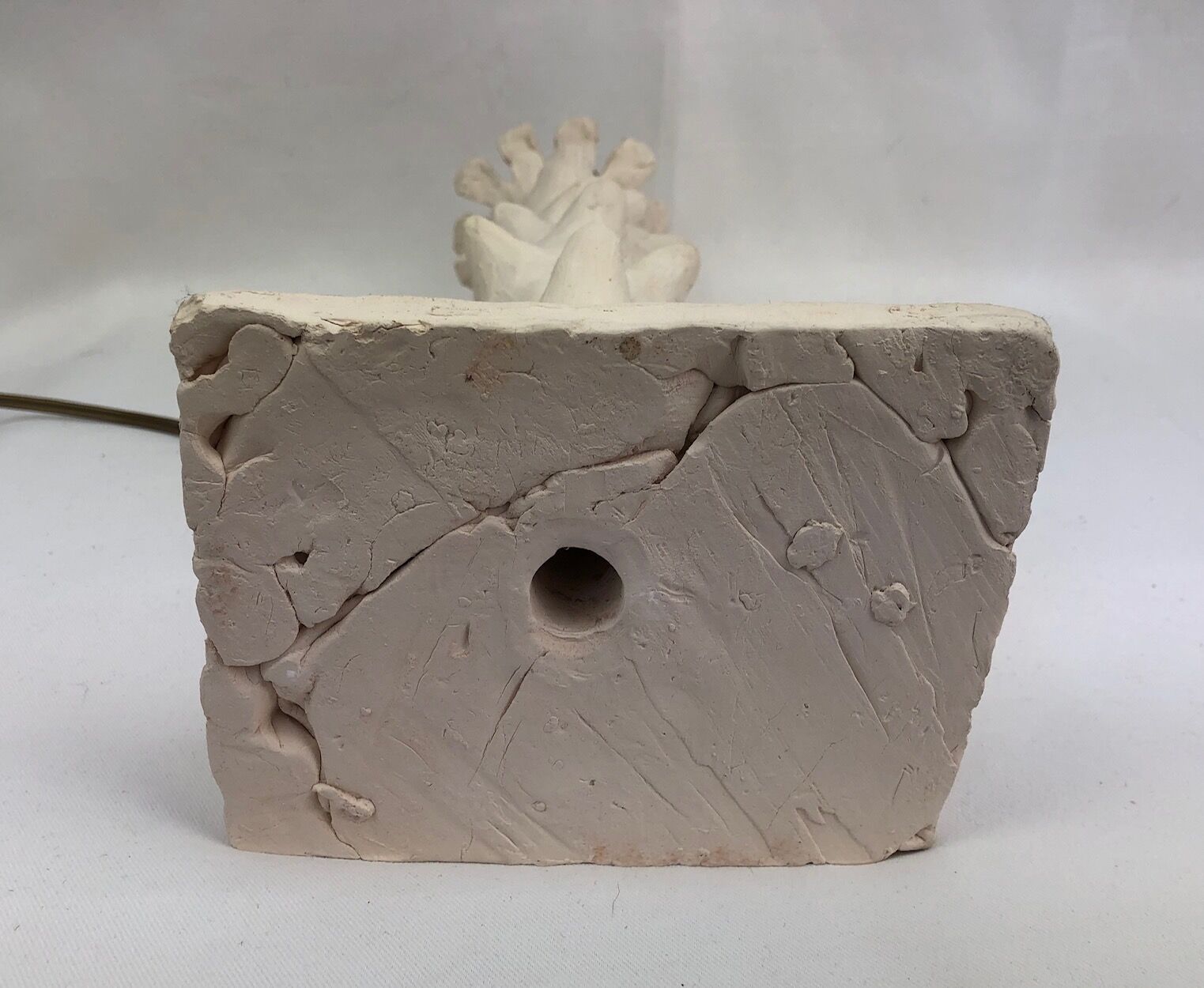 White terracotta lamp foot, 20th