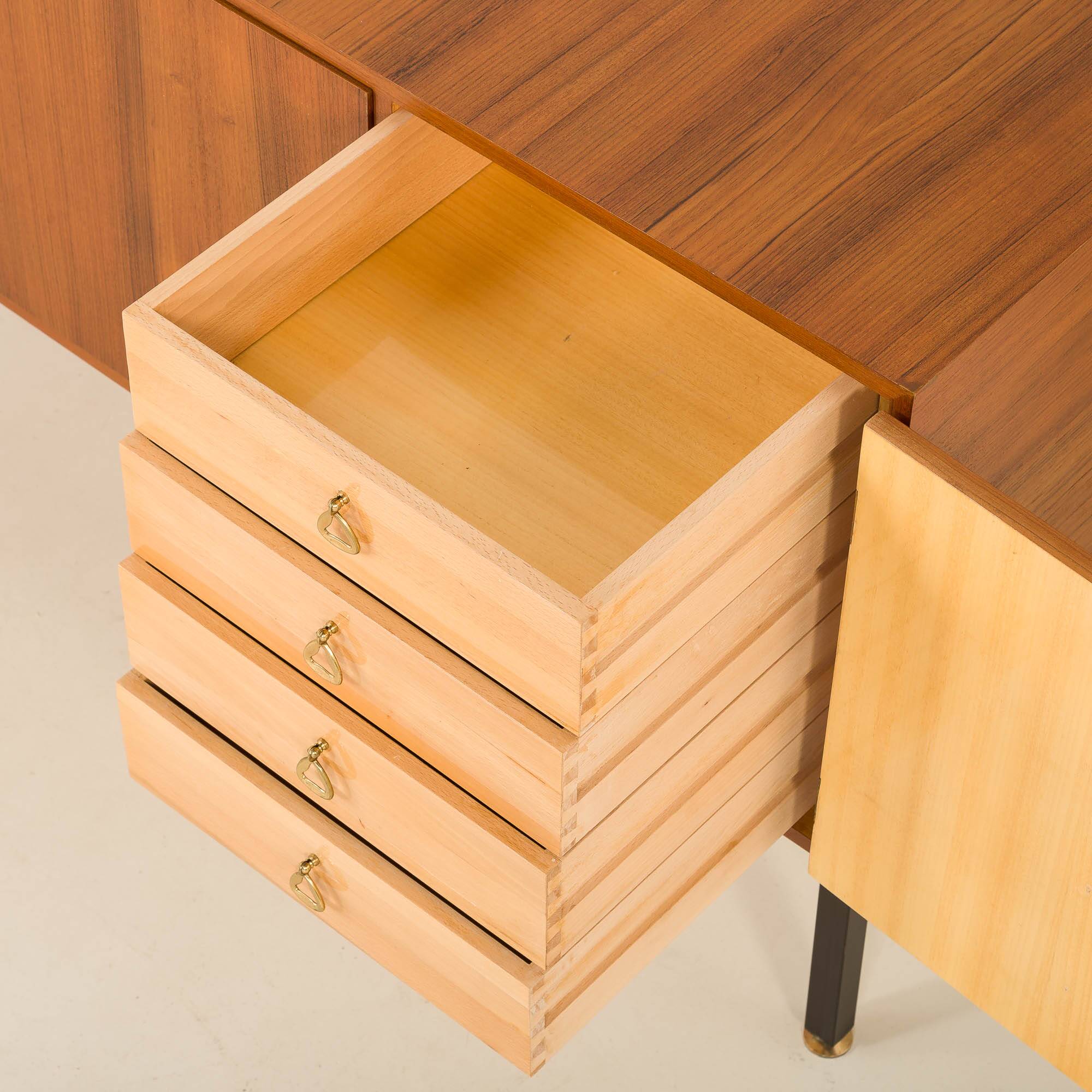 Small Italian sideboard with 4 drawers, 1970s